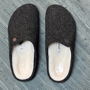 New Birkenstock Zermatt Wool and Shearling Slippers - anthracite - 39